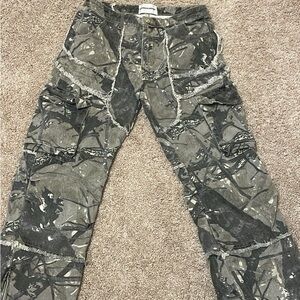 MADEEXTREME camo flared cargo pants medium